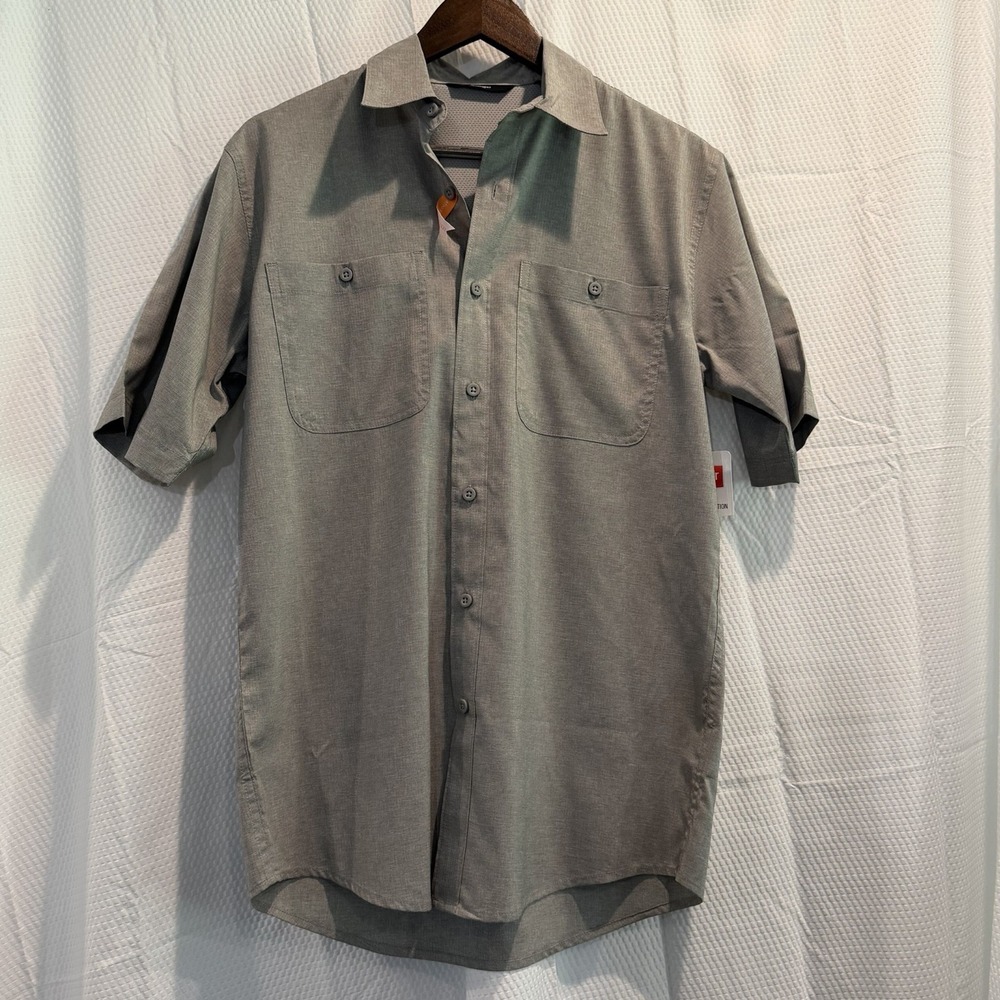 Wrangler Men's Shirt Short Sleeve Utility 2-Pocket Gray Size S NWT